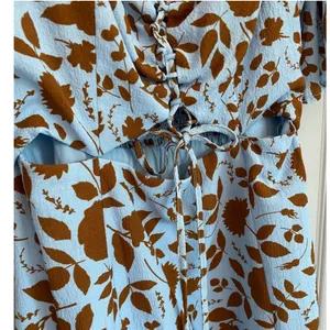 ASTR the Label‎ Blue Brown Floral Lace Up Cutout Midi Dress ALD44563 Small thumbnail 9