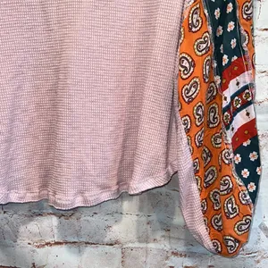 We The Free Free people blossom print Dolan balloon sleeve top mixed paisley thermal top thumbnail 8