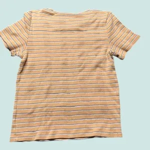 Striped T Shirt Ribbed‎ Short Sleeve Top Casual Everyday Tee thumbnail 2
