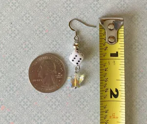 Handmade dice & star grunge funky y2k style dangle earrings 🎲⭐️ thumbnail 7