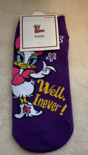 Purple Daisy Duck Graphic Crew Socks thumbnail 1