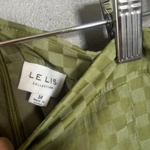 Le Lis Sage Green Checker Print Mini Skirt Size Medium Y2K Coquette thumbnail 5