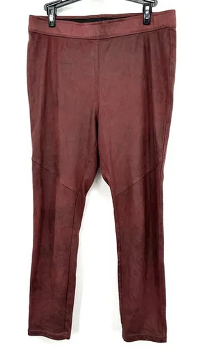 Free‎ People size 30 burgundy maroon pants faux suede leather thumbnail 1