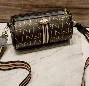 Monogram Bee Accent Barrel Crossbody Bag - Black /Brown- NIP thumbnail 1