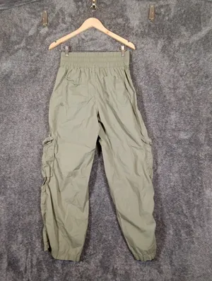 aerie Olive Green Elastic Waist Cargo Pants High Rise Cotton Gorpcore Streetwear thumbnail 6