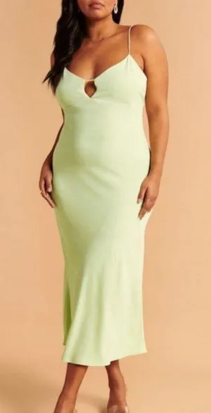 Abercrombie Neon Green Tie Up Maxi Dress NWT thumbnail 4