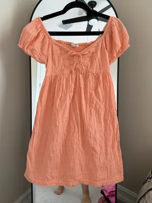 Roxy Coral Peach Off-Shoulder Mini Dress thumbnail 1