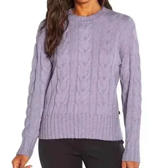 Banana Republic Cable Knit Sweater Soft‎ Lavender purple medium thumbnail 1