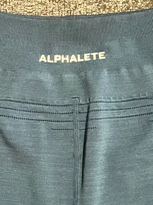 Womens small Alphalete Ozone Seamless Blue Ribbed Workout Biker Shorts thumbnail 5
