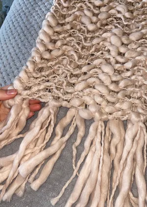 Francesca's NEW  Pink Fringe Infinity Scarf thumbnail 3