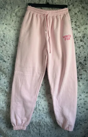 White Fox Boutique Light Pink Logo Joggers thumbnail 1