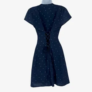 Yacht 21 Lace Up Corset Anchor Dress Sz S Coastal Preppy Nautical Sailor Beach thumbnail 6