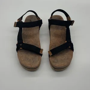 Reef Cushion Rem Hi Black Platform Strappy Cork Sandals Womens 9 thumbnail 3