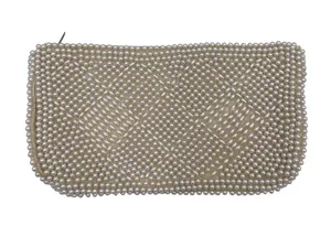 Vintage Miranda Made in Japan Pearl Beaded Clutch Evening Bag Mid Century 1950s thumbnail 1