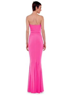 Norma Kamali Strapless Fishtail Gown in Orchid Pink XXSmall Womens Maxi thumbnail 8