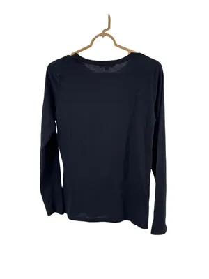 Ralph Lauren Black Long-Sleeve Tee Gold RL Logo S casual layering lightweight thumbnail 2
