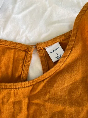Old Navy Burnt Orange Linen Shirt thumbnail 3