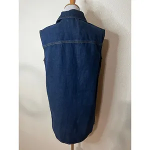 Frame The Sleeveless Denim Mini Shirtdress Shirt Dress in Fault Dark Blue NEW XS thumbnail 6