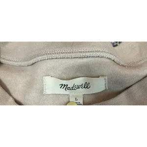 Madewell Womens Large Sweatshirt Side Button‎ Pullover Relaxed Fit Tan Casual thumbnail 3