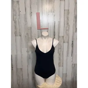 Forever 21 Black Stretch Spaghetti Strap Bodysuit – Basic Everyday Layering One- thumbnail 5