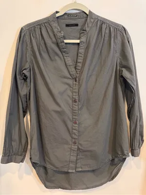 Mother The Airy High Low Shirt Dark Shadow Button Down thumbnail 1