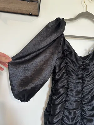 Lucy in the Sky‎ Black Ruched Half Sleeve Bodycon Mini Dress Size Small thumbnail 2