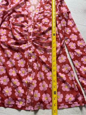 Women's Button Down Floral Shirts 2026 Summer Long Sleeve V Neck Sheer Mesh Tops thumbnail 8
