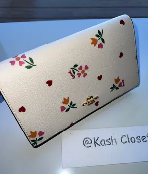 Coach Anna Foldover Clutch Crossbody With Heart Petal Print thumbnail 5