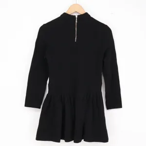 PLALA Dress Womens 40 Black Ribbed Knit Mock Neck Long Sleeve Mini Exc thumbnail 5