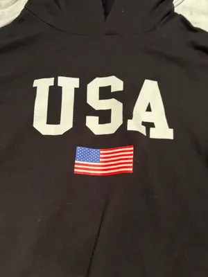 USA black hoodie thumbnail 4