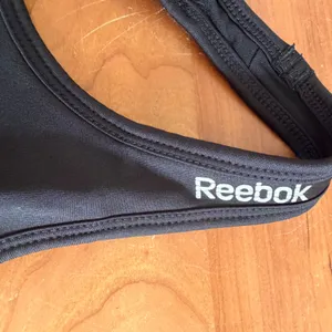 Reebok Womens Black Racerback Keyhole Sports Bra Size Medium Activewear Gym thumbnail 2