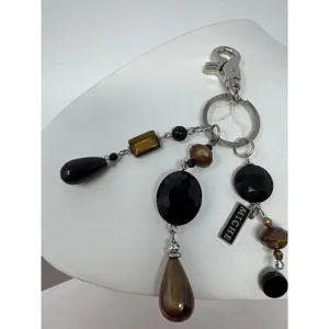 Miche Purse Charm Storm Black Gray Silver Key Chain thumbnail 3