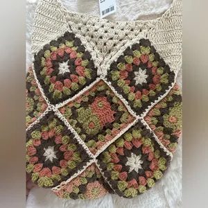 urban outfitters boho crochet woven bag thumbnail 3