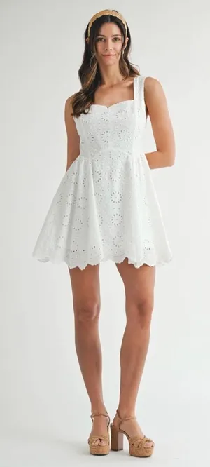 NWT Mabel TALORE LACE UP BACK EYELET DRESS thumbnail 1