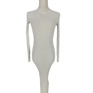 FRAME Ribbed Off White Long Sleeve Midi Sweater Dress Size XXS thumbnail 4