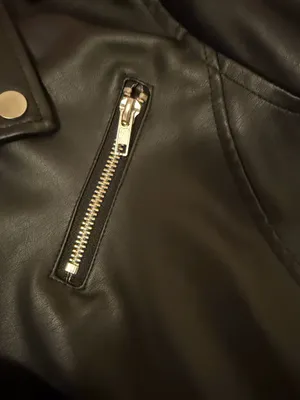 Windsor Windsor Black Faux Leather Belted Moto Jacket with Silver Hardware thumbnail 11