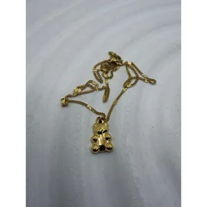 Gold‎ Teddy Bear Pendant Necklace – 14K Plated Stainless Steel Chain thumbnail 5
