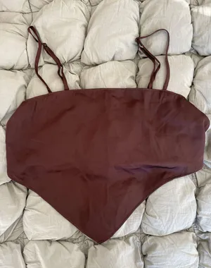H&M Brown Scarf Top thumbnail 1
