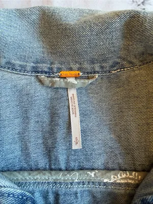 Free People Denim Jacket Western Boho Women’s Size Small Faded Country Prairie thumbnail 3