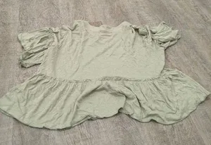 Mint Green Altar'd State Chort Sleeve Ruffle Top Size Medium thumbnail 2