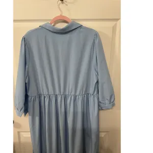 NWOT SHEIN Curve Blue Plus Size Button Front Tiered Long Sleeve Boho Dress, 2XL thumbnail 8