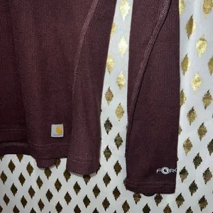 Carhartt women’s thermal long sleeve shirt brown burgundy force size S thumbnail 4