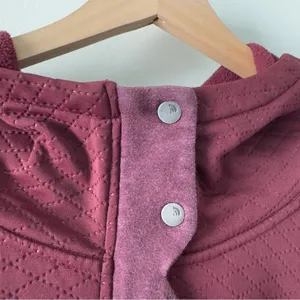 The North Face Red Utility Jacket with Hood Tunic Length Pockets Full Zip quilt thumbnail 5