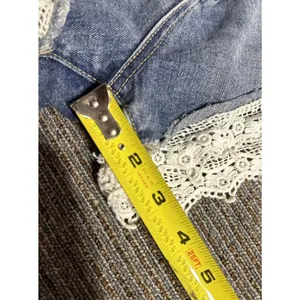 Free People Jean Shorts Denim Lace Hem Size 29 Distressed Festival Boho Country thumbnail 5