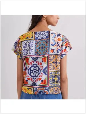 Anthropologie Maeve Paisley Printed Blouse thumbnail 2