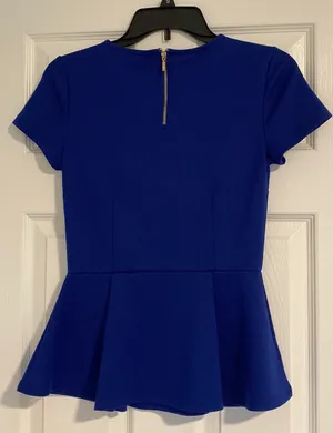 Forever 21 Blue Peplum Top thumbnail 4