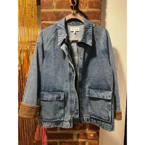 Heartloom Elina Denim Chore Jacket XS Corduroy Cuff Utility Coat thumbnail 5