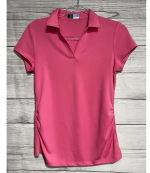PGA Tour Ladie's Collared Polo Shirt Coral Pink Gathering Airflux Size SMALL thumbnail 1