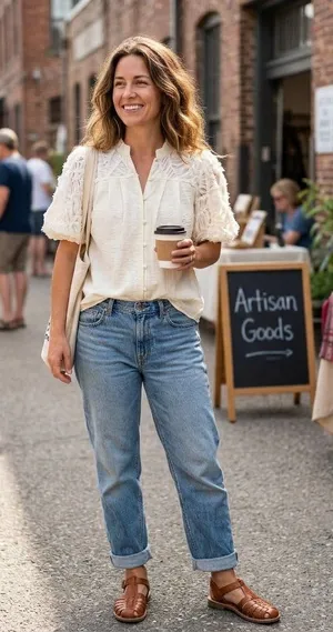Listicle Textured Shaggy Fringed Puff Sleeve Blouse thumbnail 1