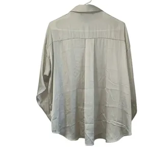 Zara Pearl White Satiny Button Down Shirt(Size Small) thumbnail 4